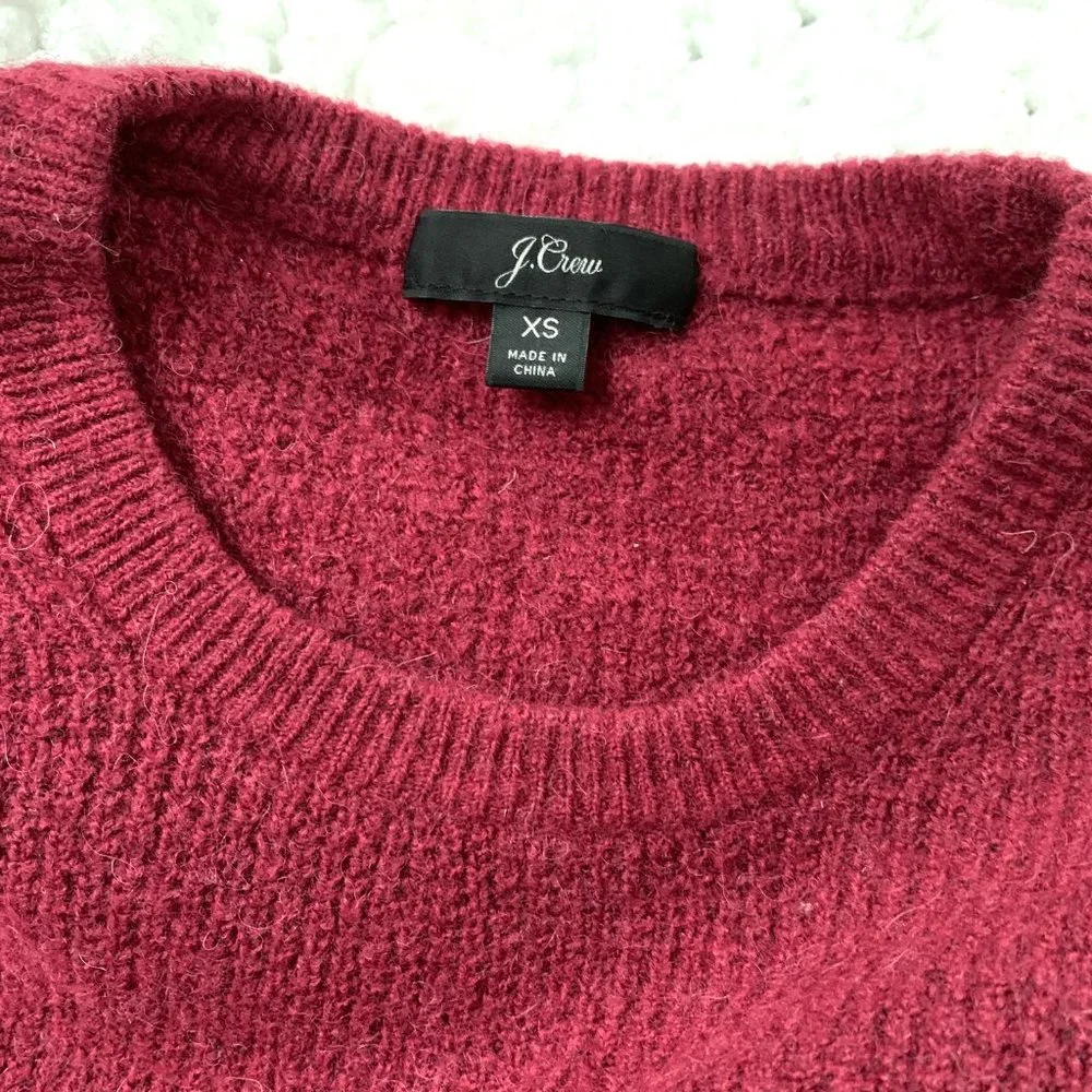 J. Crew Wool Alpaca Sweater (Maroon) XS